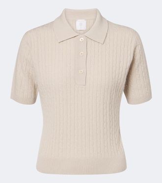 Eleventy Cable-knit cashmere polo shirt