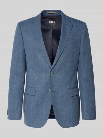HUGO BOSS Regular Fit Anzugsakko aus Leinen-Mix Modell JASPER in Ocean Melange, Gr&ouml;&szlig;e 54