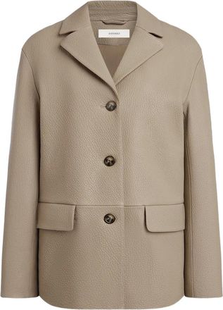 12 Storeez button leather jacket - Beige