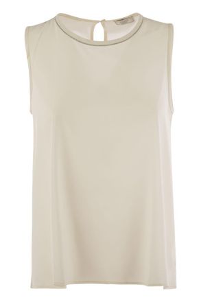 PESERICO Stretch Silk Crepe De Chine Top