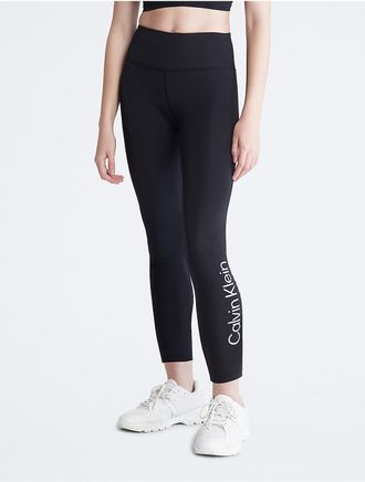 Calvin Klein Womens Performance Sleek High Rise 7/8 Leggings - Black - S