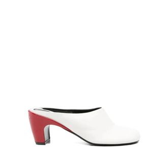 Dries Van Noten Heeled Mules - Dames - Muiltjes - Wit - 41 EU - Leer - Schoenen