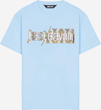 Just Cavalli Womens Cotton T-Shirt Light Blue T-Shirts & Jerseys