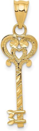 Diamond2Deal 14k Yellow Gold Diamond-cut Key Pendant