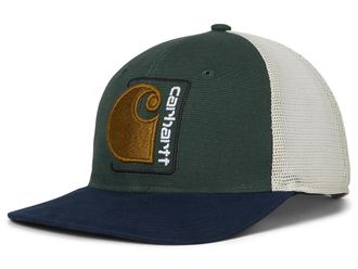 Carhartt Work in Progress Canvas Mesh-Back C Patch Mens Cap Mens Caps Forestry Green, Cotton