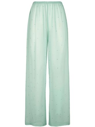 MC2 Saint Barth Flowing Wide-Leg Trousers in Lightweight Georgette