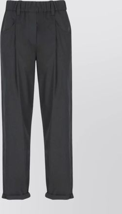 Brunello Cucinelli high waist elastic waistband straight trousers