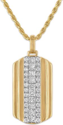 Esquire Diamond Dog Tag Pendant Necklace in Gold at Nordstrom Rack, Size 22