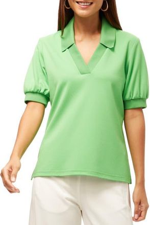 Trina Turk Set Point Ponte Polo Top in Grass Court Green at Nordstrom, Size Medium