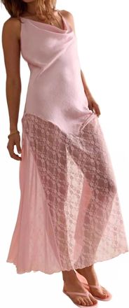 Free People Evening Soiree Slip Midi Dress In Pink Lotus