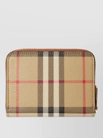 Burberry coated canvas check mini zip wallet