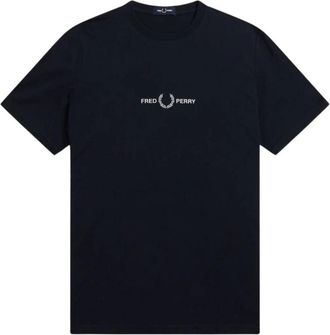Fred Perry M4580 608 Grafisch T-shirt - Heren - T-shirts - Blauw - XL - Katoen - Tops