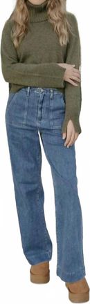 Autumn Cashmere Greer Sweater With Removable Turtleneck In Forrest Green