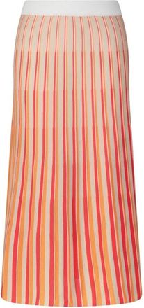Rosso35 Kleurrijke Gestreepte Midi Rok - Dames - Maxi Rokken - Veelkleurig - S - Katoen - Rokken
