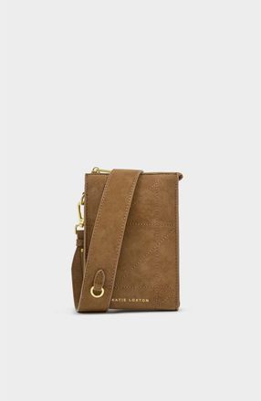 Katie Loxton Avery Slim Crossbody Bag in Caramel Quilted Suedette at Nordstrom