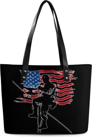 Generic Lineman State US Flag Tote Bags for Women Cute Shoulder Purses Handbags