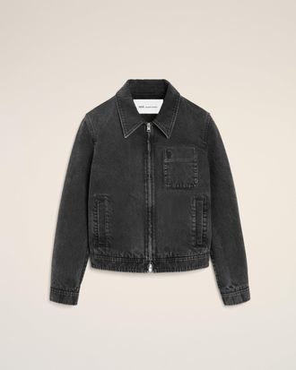 Ami Black Cotton Tonal Ami De Coeur Zipped Jacket Grey - XXL - for Men