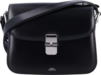 A.P.C. Zwarte Handtas met Klepsluiting - Dames - Schoudertassen - Zwart - ONE Size - Leer - Tassen