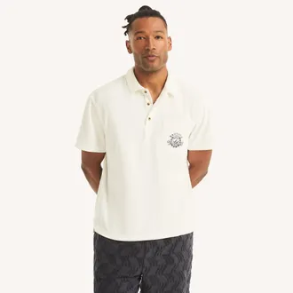 Nautica Mens Drop-Needle Relaxed Fit Polo