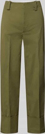 Stefanel Hose mit fixiertem Aufschlag Modell PANTALONE in Dunkelgruen, Gr&ouml;&szlig;e 34