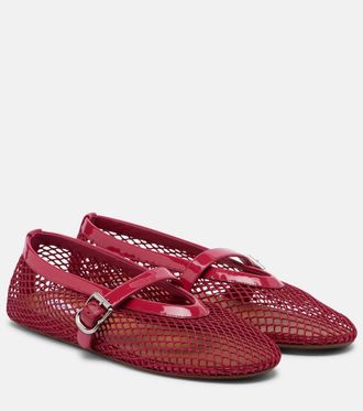 Alaia Ala&iuml;a Bailarinas Mary Jane de red con piel