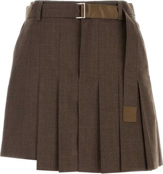 sacai Brown Solid Shorts