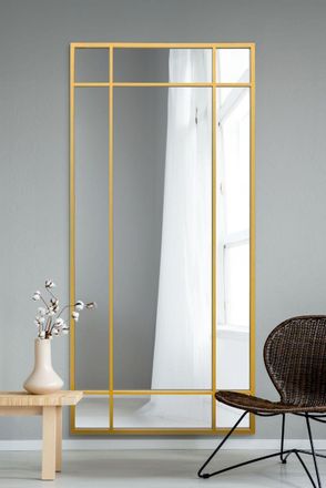 MirrorOutlet Gold Contemporary Wall & Leaner Mirror 71 X 33 (180 x 85CM) | Size: 1 Pack