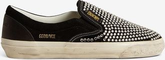 Golden Goose Wildleder-Slip-On-Sneakers mit Kristallen VCE