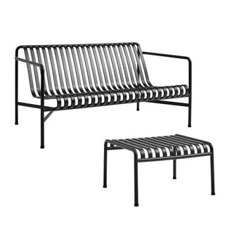 HAY Palissade Lounge Sofa + Ottoman, anthrazit