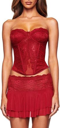 I.AM.GIA Demi Lace Corset Top in Deep Red at Nordstrom, Size Xx-Small