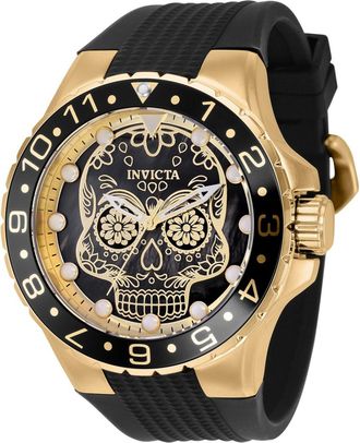 Invicta Aviator 36856 Herenhorloge - Quartz Uurwerk - Roestvrij Staal met Zwarte Wijzerplaat - 50 mm