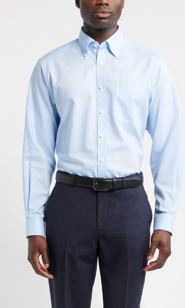 Nordstrom Traditional Fit Cotton Oxford Non-Iron Dress Shirt in Blue- White Royal Oxford at Nordstrom, Size 15.5