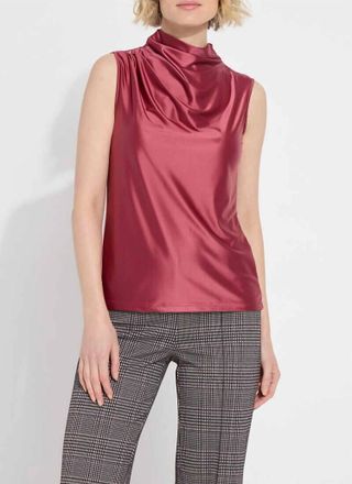 Lyss&eacute; Irina Satin Jersey Top In Peony