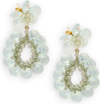 Lott. Gioielli Flower Double Drop S - Dames - Oorbellen - Wit - ONE Size - Accessoires