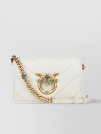 Pinko love bag click mini shearling crossbody bag