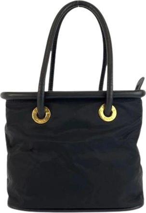 Celine Pre-owned Handbags, female, Black, Size: ONE SIZE Pre-owned Nylon Leather Tote Bag