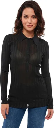 Stella McCartney Black Knitted Shirt Collar Sweater
