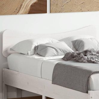 vidaXL Cabecero De Cama Madera Maciza De Pino Blanco 120 Cm Vidaxl
