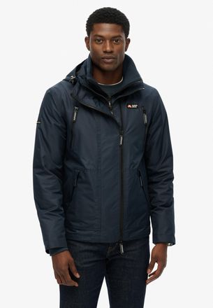 Superdry Outdoorjacke SUPERDRY HOODED MTN WINDBREAKER JACKET, Herren, Gr. L, blau (eclipse navy), Web, Obermaterial: 100% Polyester, relaxed fit h&uuml;ftlang, Jack