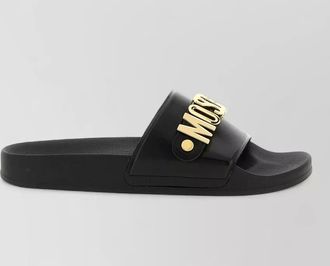 Moschino leather pool slides