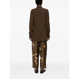 Uma Wang Peak Lapel Linen-Viscose Blazer - Brown
