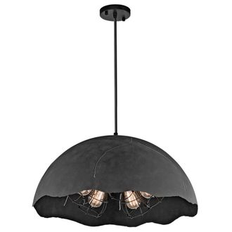Netlighting Fracture 5 Light Dome Ceiling Pendant Weathered Zinc E27 in Grey