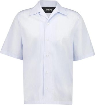 Amiri Starburst Camp Shirt - Heren - Korte mouwen Overhemden - Blauw - S - Katoen - Overhemden