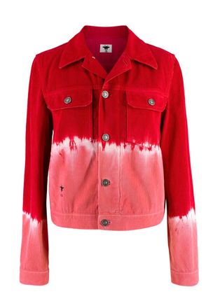 Dior Red & Pink Velvet Corduroy Tie-dye Jacket Size XS