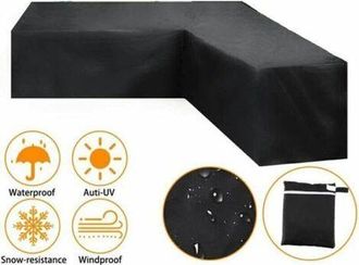 OEM Funda Protectora Para Sof&aacute; Esquinero - Impermeable 210d Con Revestimiento De Pvc - Dimensiones 286 X 286 X 82 Cm - Resistente A Los Rayos Uv Y Al Vien
