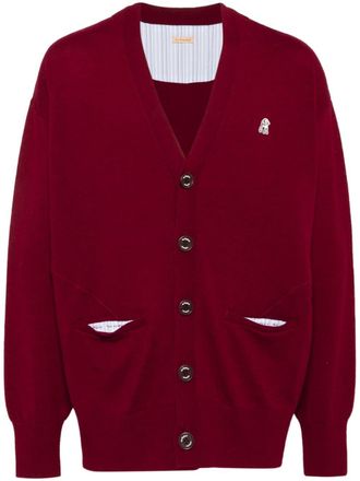 Undercover sheep patch cardigan - men - Cashmere/Wool/Cotton - 3 - Red