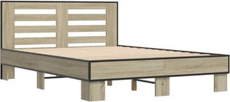 vidaXL Bed Frame without Mattress Sonoma Oak 140x190 cm Vidaxl