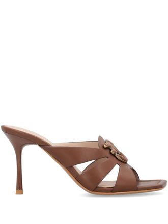 Pinko Love Birds-plaque sandals - women - Goat Skin/Calf Leather/Calf Leather - 37 - Brown