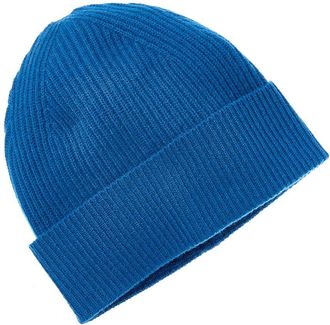 Amicale Cashmere Cuffed Rib Knit Cashmere Hat