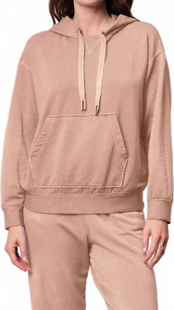 Stateside Softest Fleece Hood Pullover Hoodie In Almond